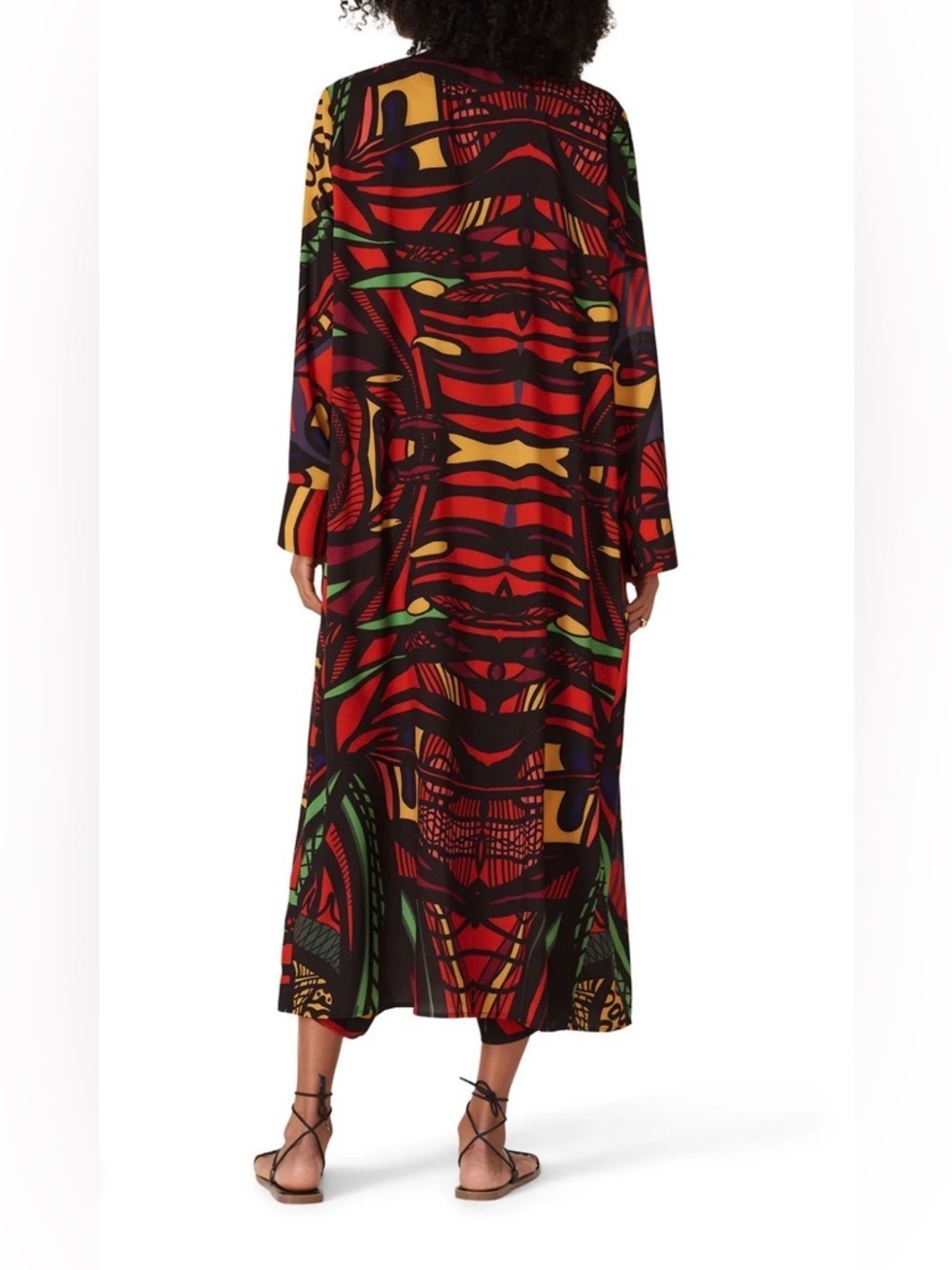 Kahindo Multi Print Kimono size L. Colorful Beach coverup - Picture 4 of 11